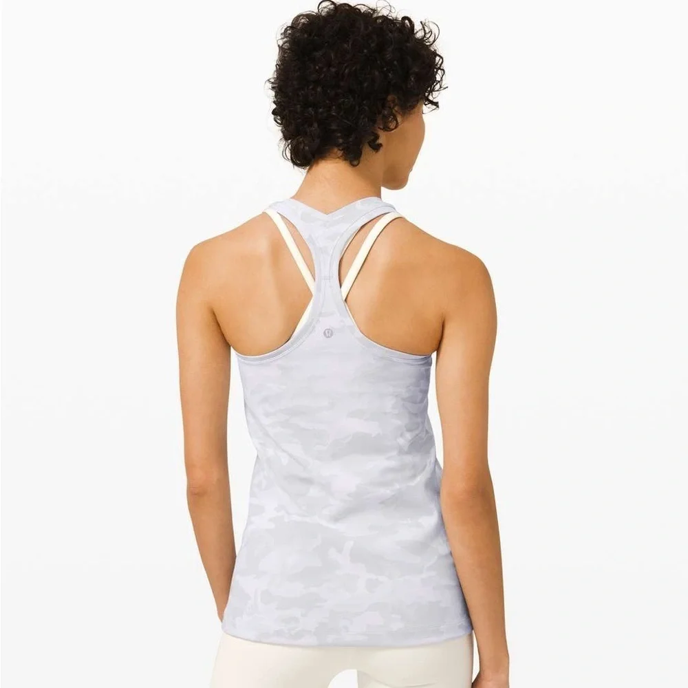 Lululemon Cool Racerback Luxtreme Incognito Camo Jacquard Alpine White Starlight